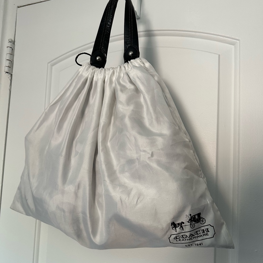 Coach Madison Op Art Sateen Maggie Shoulder Bag - Black/Gray/White - Picture 6 of 6